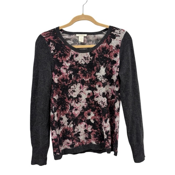 White + Warren 100% Cashmere Floral Sweater Pullover Size Small - Picture 1 of 6